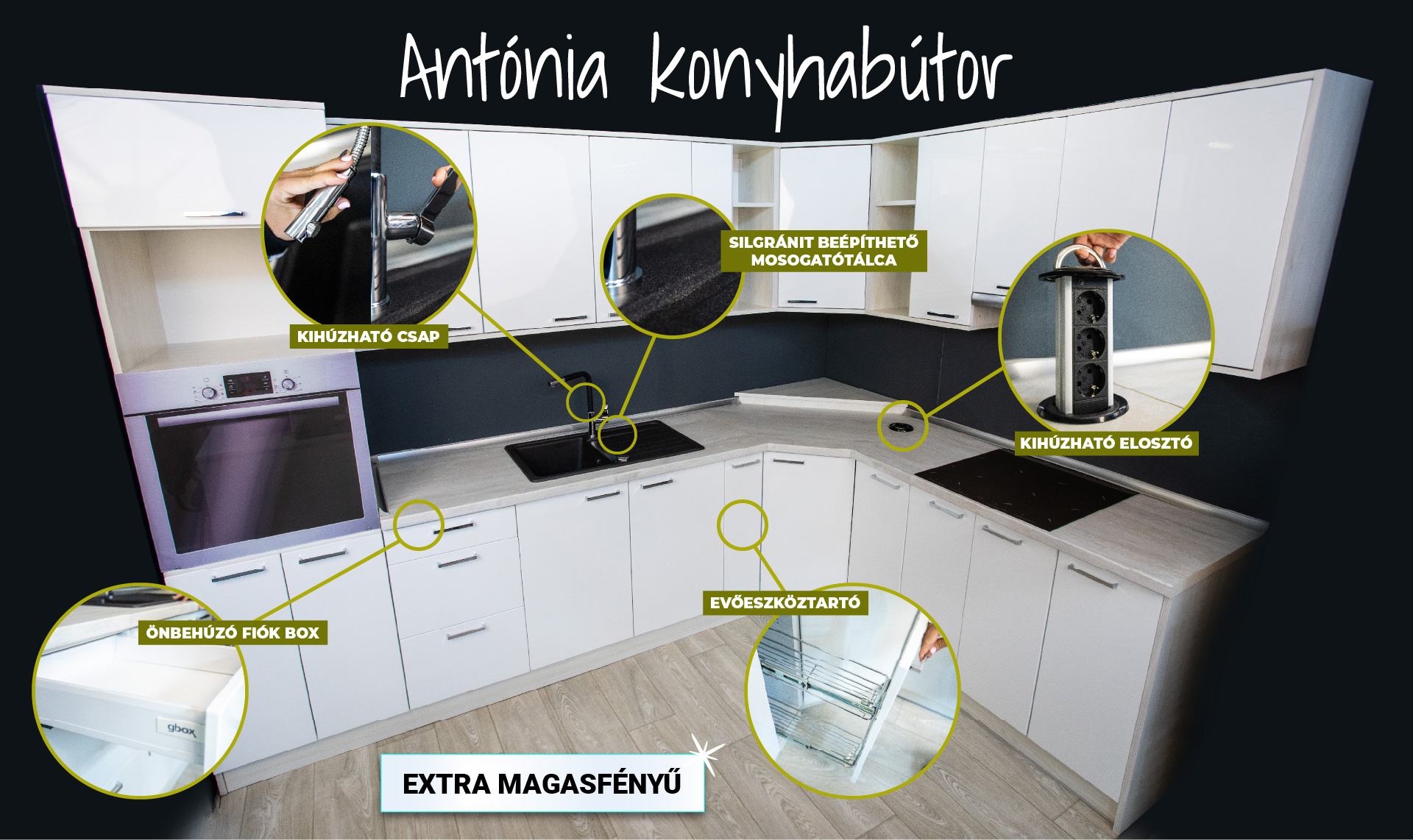 Kényelem Bútorbolt Tiszafüred - Antónia konyhabútor kompletten